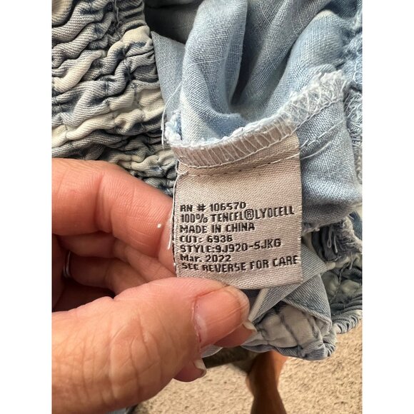 Tractr Blue & White Striped jumpsuit With Smocked Bodice & Adjustable Straps - Picture 6 of 8